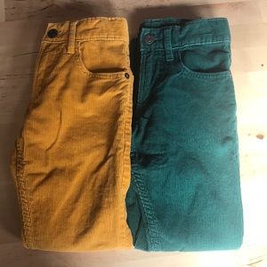 Gap Kids- Bottle green & mustard corduroy pants